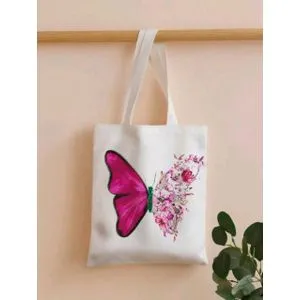 Fashion Butterfly Graphic Shopper Tote Bag-2219