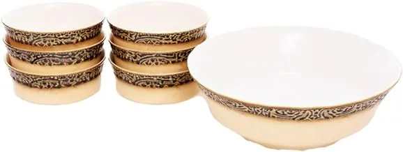 Fathy Mahmoud Khoshaf Set of 7 Pieces, Porcelain, Savanna