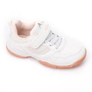 Activ Leather & Textile Girls Velcro Sneakers - White & Simon