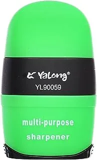 Yalong YL90059 2 In 1 Eraser and Dual Hole Sharpener for Kids and Students - Green