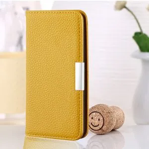 For Samsung Galaxy S21 FE Leather Case (Yellow)