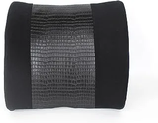 Generic Comfy back support ergonomic memory foam Pillow - Adjustable strap - For Car seat - Black and Black Leather