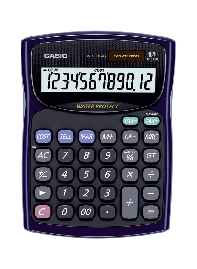 CASIO Desktop Calculator WD-220MS-BU - Blue