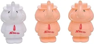 SBEIQI BQ-816 Manual Pencil Sharpener with Shell Mr. Elephant Shape Pack of 3 Pieces - Simon Grey