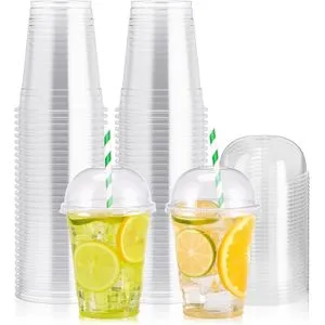 Clear Plastic Cups With Dome Lids, Disposable Dessert Cups (50PCS)