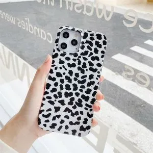 For IPhone 12 Pro Max Leopard Pattern Non-full Coverage TPU Protective Case(White)