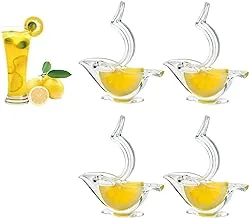 4 Pack Bird Lemon Squeezer, Lemon Juicer Acrylic Manual Juice Lime Squeezer Bird Shape Lemon Slice Wedge Squeezer, Ergonomic Portable Fruit Juicer for Orange Lemon Pomegranate Home Kitchen Bar Gadget