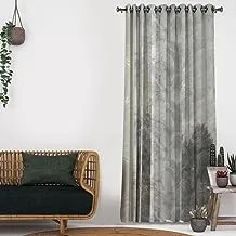 Abstract Trees Printed Shatta Curtain 62 Rings One Side