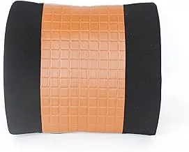 Generic Comfy back support ergonomic memory foam Pillow - Adjustable strap - For Car seat - Black and Brown Leather