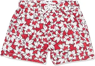 lovely land baby-boys Red & White Floral Slip On Baby Boys Shorts Casual Shorts