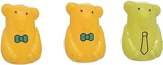 TR-3073 Manual Pencil Sharpener with Shell Prom Bear Shape Pack of 3 Pieces - Yellow Green