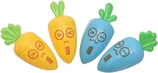 Etta 621 Plastic Pencil Sharpener Carrot Shape Set Of 4 Pcs. - Multi Color