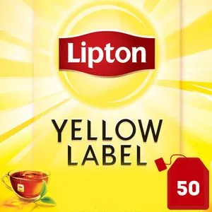 Lipton Yellow Label Black Tea With Sun Dried Tea Leaves - Classic - 50 Tea Bags