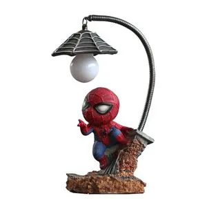 Cartoon Avengers Action Figures Spider Man Night Lamp Resin Children Bedroom LED Night Light For Boy Kids Xmas Creative Gift