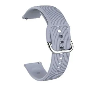 20mm Vertical Texture Silicone Replacement Strap Watchband(Grey)