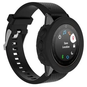 Solid Color Silicone Watch Protective Case For Garmin 5 / 5S / 5X(Black)