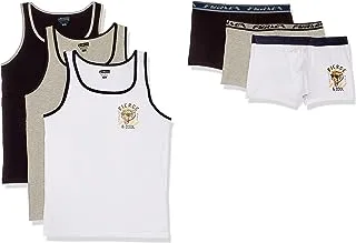 FORMA Cotton Printed Set of Boxer and Tank Top Pack of 3 Sets Assorted Colors for Men