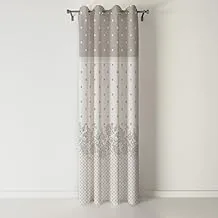 Gray Printed Shatta Curtain Code-229 Rings One Side