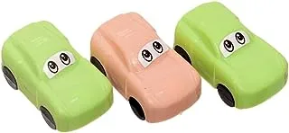 Green Garden 3006 Plastic Pencil Sharpener Car Shape Set Of 3 Pcs. - Multi Color