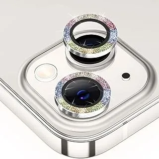 Keendex KX 2660 Glass Screen Camera Lens Protector For Iphone 13 with Glitter Design - Multicolored