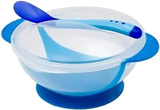 Safari Baby Feeding Bowl with Lid and Spoon for Babies Blue