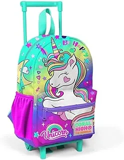 Coral High Kids Two Compartment Small Nest Squeegee Backpack - Lavender Sea Green Unicorn