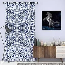 Shatta Printed Design Arabesque Curtain 04 Rings One Side