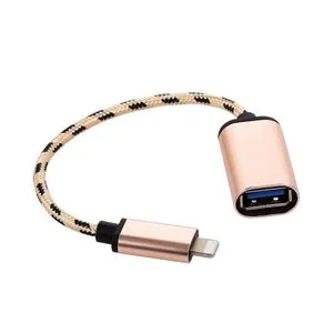 كابل Lightning OTG Lightning Male إلى USB3.0 محول سلك نقل البيانات لهاتف IPhone (ذهبي)