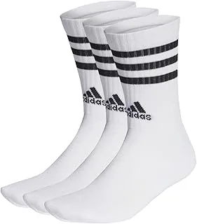 adidas Unisex 3-Stripes Cushioned Crew Socks 3 Pairs SOCKS for Unisex CREW SOCKS