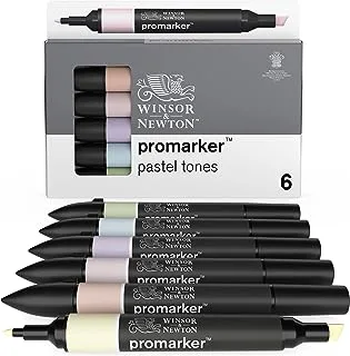 Winsor & Newton ProMarker Set, 6 Count, Pastel Tones