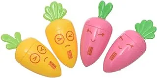 Etta 621 Plastic Pencil Sharpener Carrot Shape Set Of 4 Pcs. - Multi Color