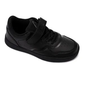 Activ Kids Lace Up & Velcor Leather Sneakers - Black