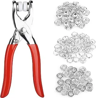 Bebochoi Fixed Buttons Tool 100 Sets Press Studs with Pliers Sewing Free Buttons Hollow 9.5 mm Metal Buttons Sewing Accessories for Sewing Craft DIY Crafts Baby Children's Clothing