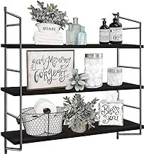 Multiple wall shelf 80x80x23 cm Black