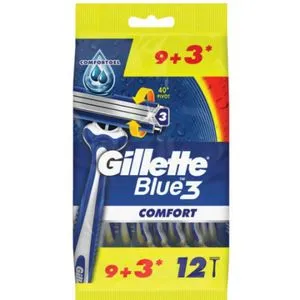 Gillette Blue3 ComfortGEL (3 Sharper Blades) Razor *12 + Azwaaa Gift