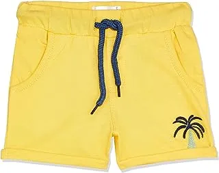 lovely land baby-boys Cotton Yellow Shorts With Navy Blue Patched Palm Tree Baby Boys Shorts Casual Shorts