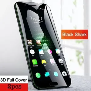 غشاء واقي للشاشة من الزجاج المقوى من Xiaomi BlackShark لزجاج القرش الأسود ثلاثي الأبعاد شفاف غطاء كامل للشاشة 217791 (اللون: الصورة الرئيسية)