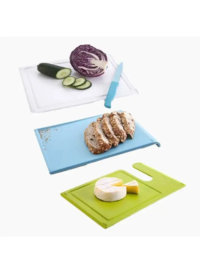 Neoflam 3-Piece Coded Cutting Board Set With Coating Tray Multicolour 22cm