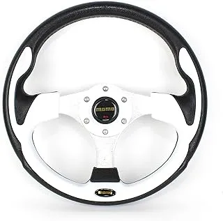 Generic Momo Universal Racing Steering Wheel Aluminium with Horn Button for Car - Blue*Black