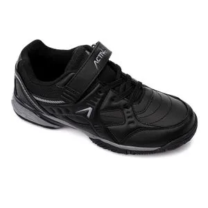 Activ Textile & Leather Comfy Teens Sneakers - Black