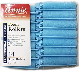 Annie Classic Foam Cushion Rollers #1051, 14 Count Blue Small 5/8 Inch (5 Pack)