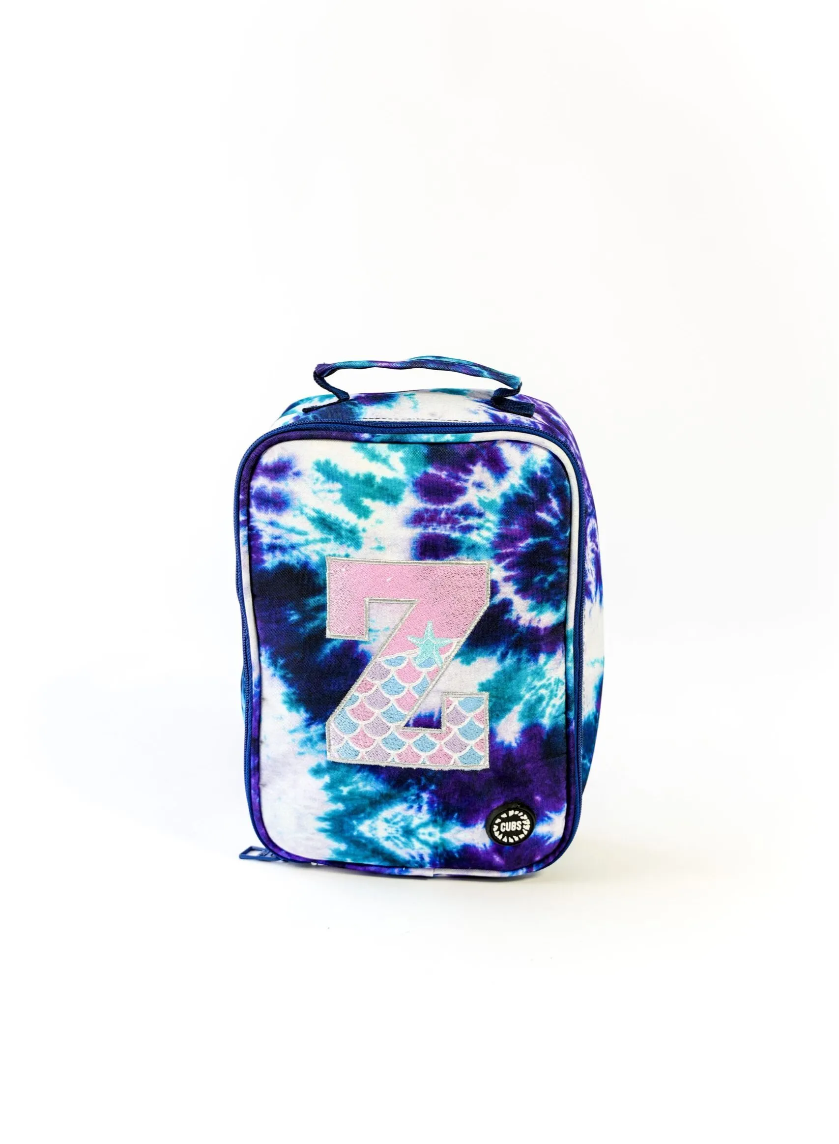 CUBS Cubs Big&Basic Special Embroidery Purple TieDye With Letter Z MultiColor Lunch Bag