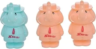 SBEIQI BQ-816 Manual Pencil Sharpener with Shell Mr. Elephant Shape Pack of 3 Pieces - Simon Mint