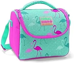 Coral High Kids Thermal Lunch Bag - Water Green Neon Pink Flamingo Patterned