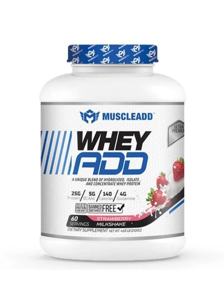 MUSCLEADD Muscle Add Whey Add-60Serv.-2100G-Strawberry Milkshake