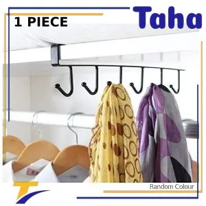 Taha Offer Metal Cupboard Hanger 6 Hooks Without Screws 1 Piece