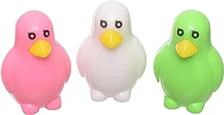 Etta 2104 Plastic Pencil Sharpener Penguin Shape Set Of 3 Pcs. - Multi Color