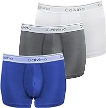 Calvino Men Set Of 3 Pieces Low Waist Boxer Short Underwear Base Layer Bottom