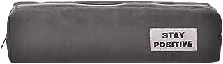 M&G APB932S1 Length+ Fabric Pencil Case 1 Zipper for Students and Kids - Dark Gray