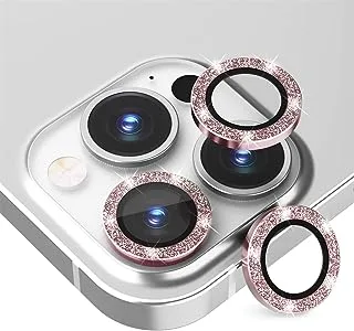 Keendex KX 2674 Glass Screen Camera Lens Protector For Iphone 13 Pro Max with Glitter Design - Pink